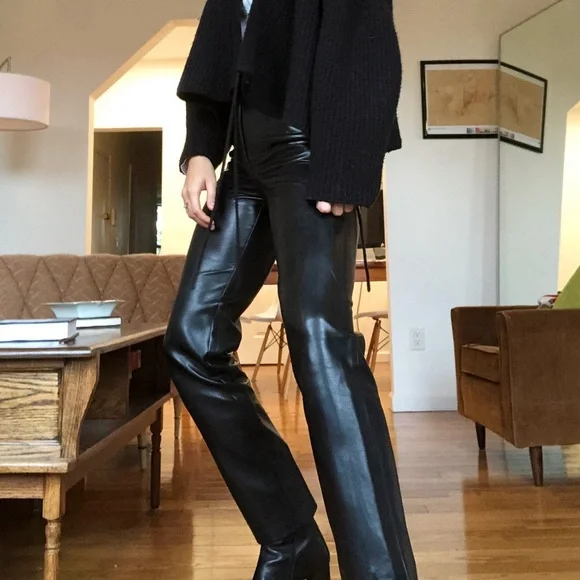 Wilfred Aritzia Faux Leather The Melina Super High-rise Pant - Picture 3 of 8